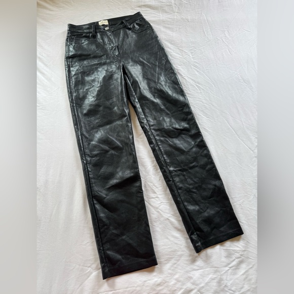 Aritzia Wilfred Faux Black Leather Pants size S - Picture 1 of 5